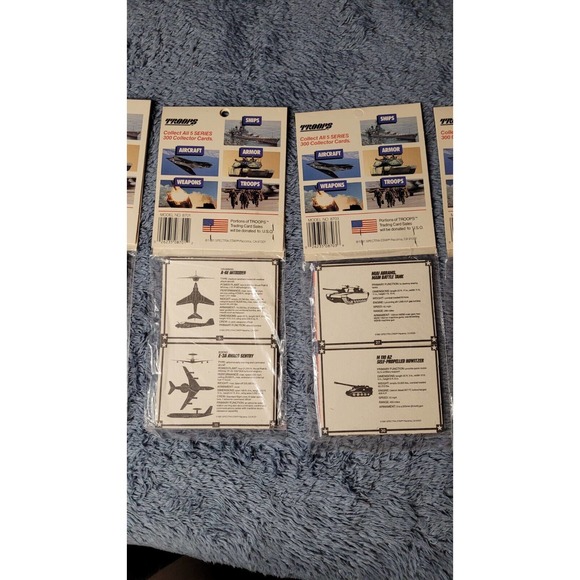 Set of 5 Vintage 1991 Troops Desert Storm Series I Trading Cards 12 Cards ea NIP - Picture 6 of 6